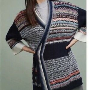 Anthropologie Multicolor Patterned Cardigan